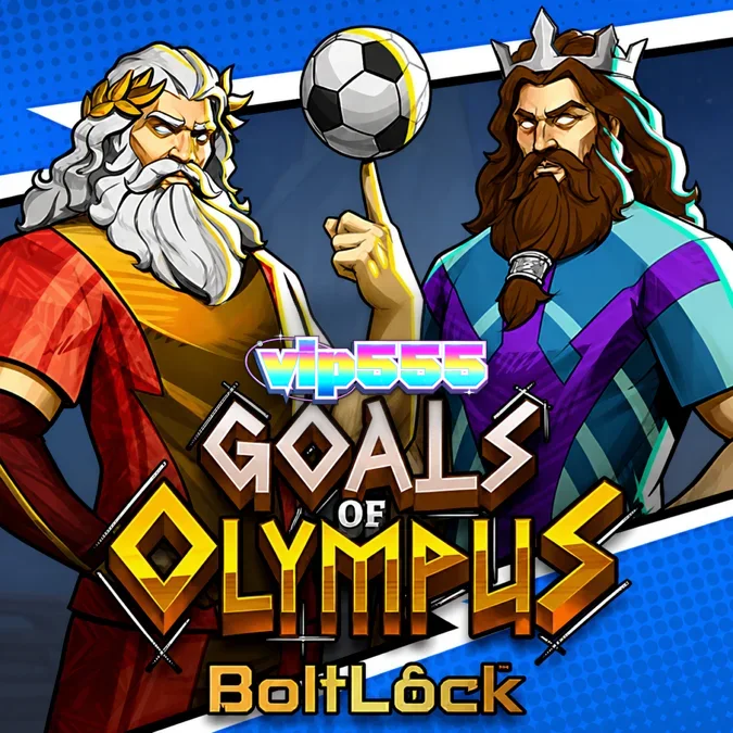 Tampilan visual slot Goals of Olympus BoltLock dengan elemen sepak bola dan mitologi